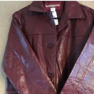 Leather coat vintage patch work leather new 2 xx